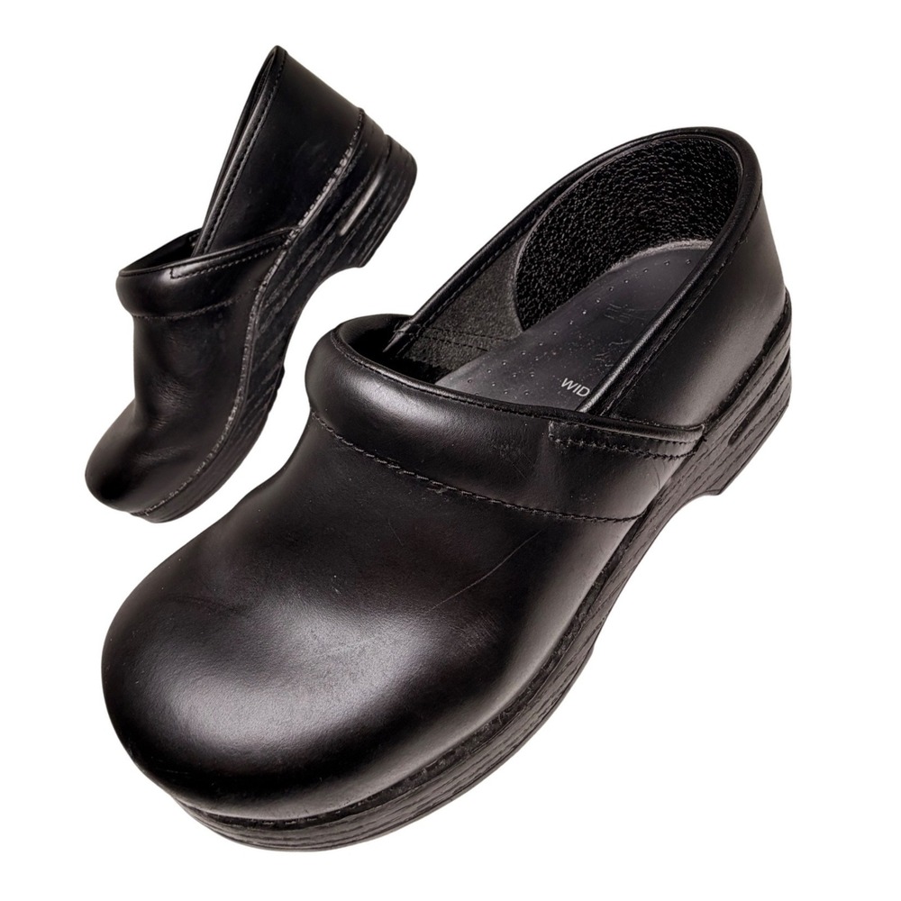 Dansko Professional Black Leather Clogs EU 43W Men’s 10 Women’s 12